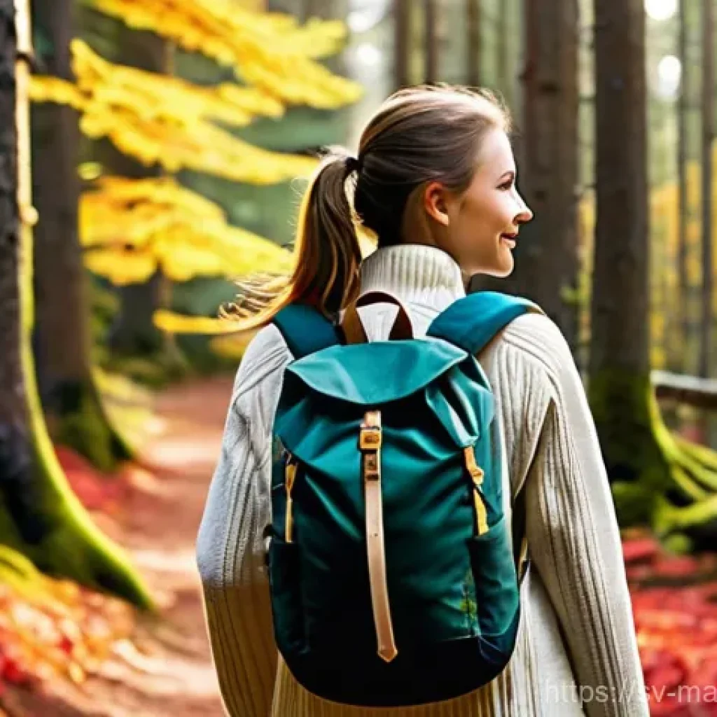 SEO와 콘텐츠 마케팅의 관계 - **Prompt 1:** A young woman, 20s, with a warm smile, is hiking through a vibrant autumn forest in Sw...